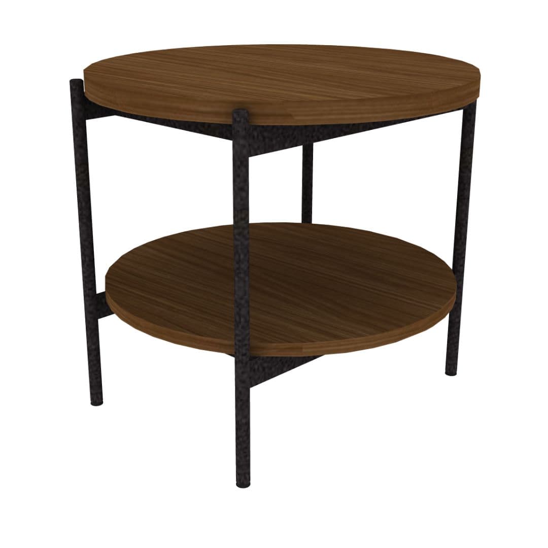 Poet Round Side Table - Metal Legs