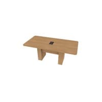 Conference Table Rectangular, Radius Corners 36X72 w/Column Base