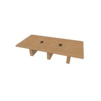 Conference Table Rectangular, Radius Corners 60 X120 w/Column Base
